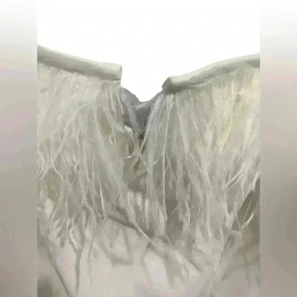 NWT Aidan by Aidan‎ Mattox Stretch Crepe Mini Dress Feather Trim Sheath 18 - Picture 7 of 16